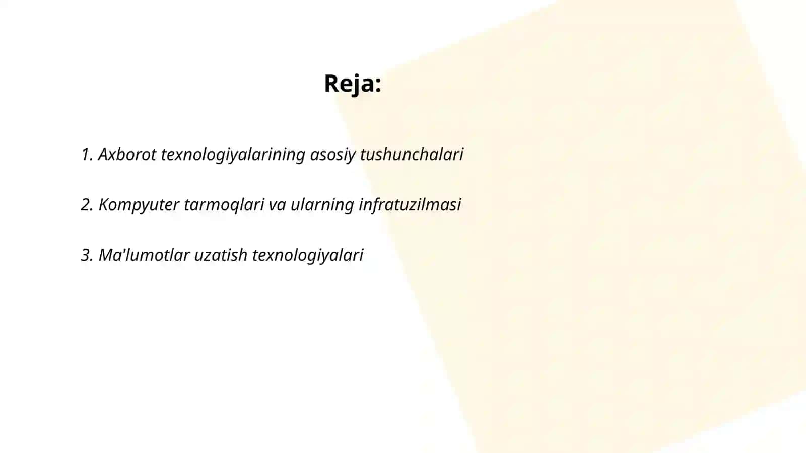 Axborot texnalogiyalarining infratuzilmasi 2