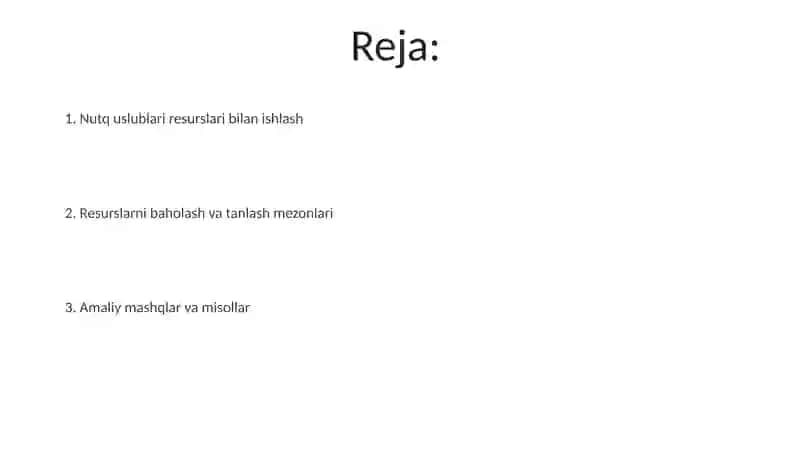 Nutq uslublariga oid manbalar bilan ishlash 2