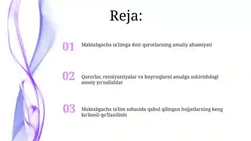 Maktabgacha ta'limda qarorlar va farmoyishlar 2
