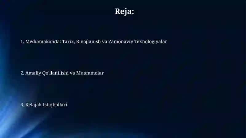Mediamakonda axborotni taqdim etish 2