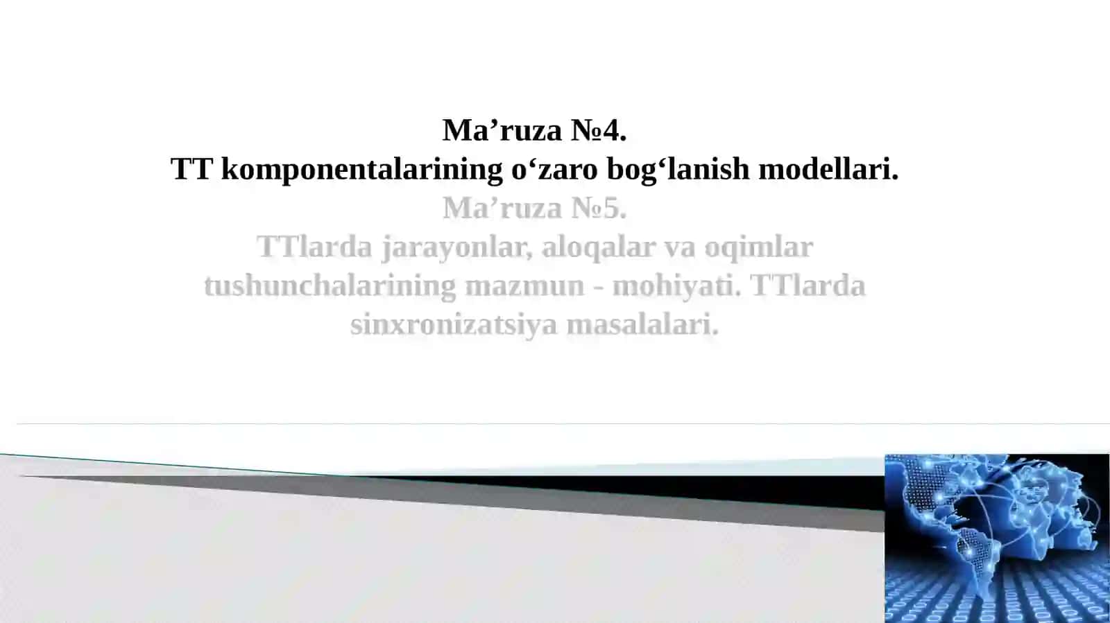 Taqsimlangan Tizimlar Telekommunikatsiya texnologiyalari Kuzgisemestr2019 2