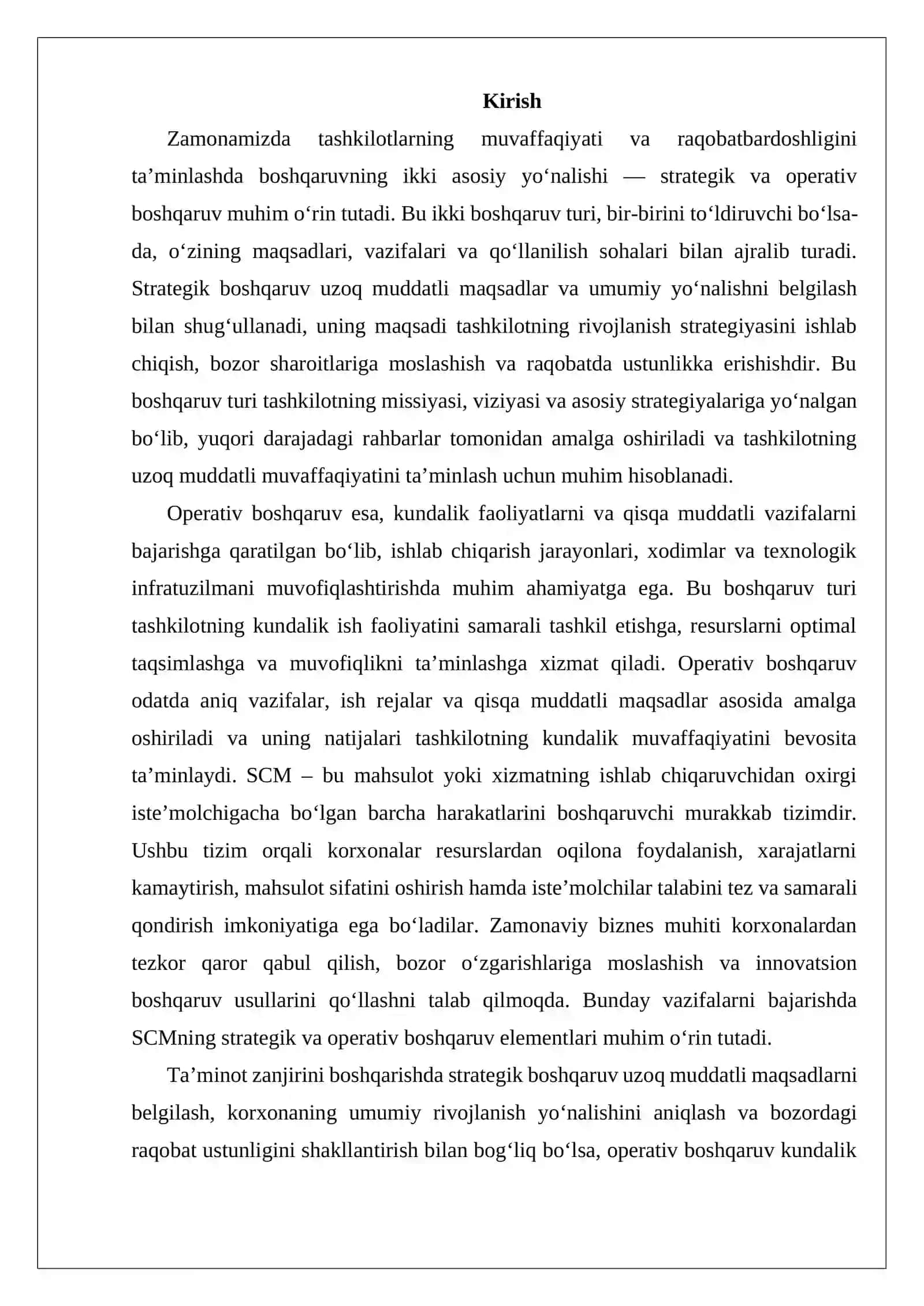 SCMda strategik va operativ boshqaruvning farqlari 2