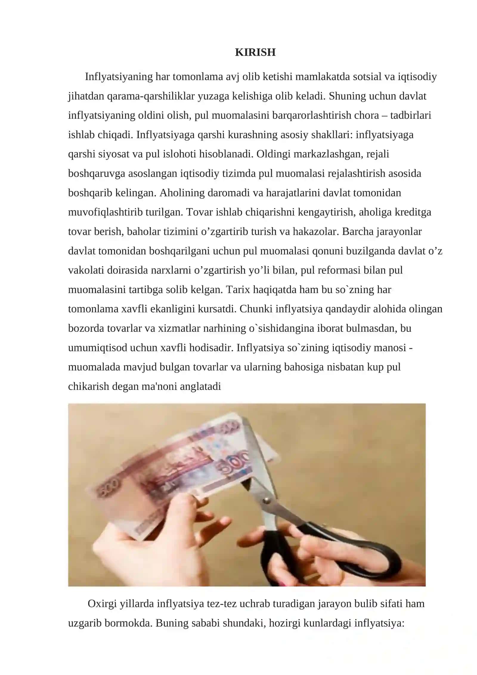 Inflyatsiya, uning mohiyati,sabablari va ijtimoiy - iqtisodiy oqibatlari 2