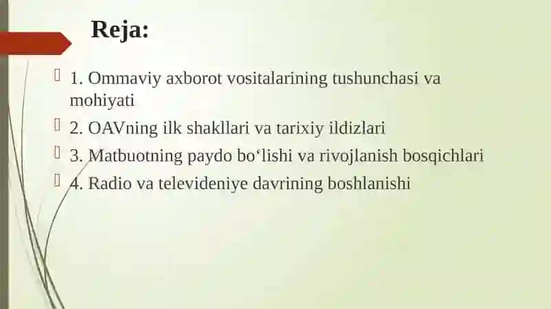 Ommaviy axborot vositalari tarixi va rivoyati 2