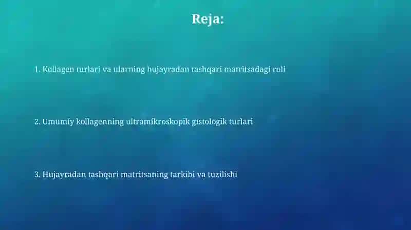 Kollagen tolalarning ultrastrukturasi gistokimyosi tiplari 2