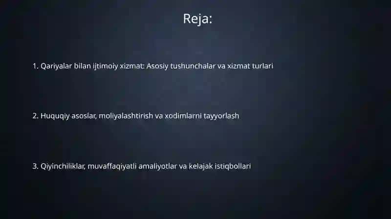 Qariyalar bilan ijtimoiy xizmat 2