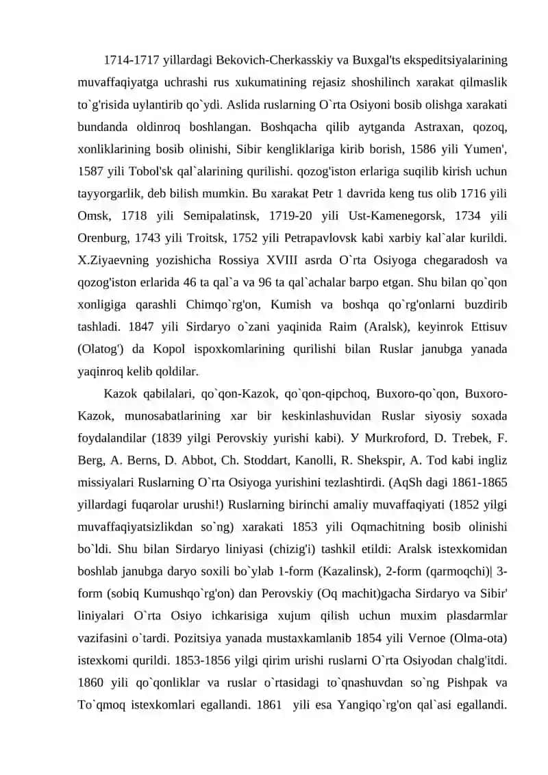 O‘rta Osiyoning Rossiya imperiyasi boshqaruvi davridagi tarixiy geografiyasi 2