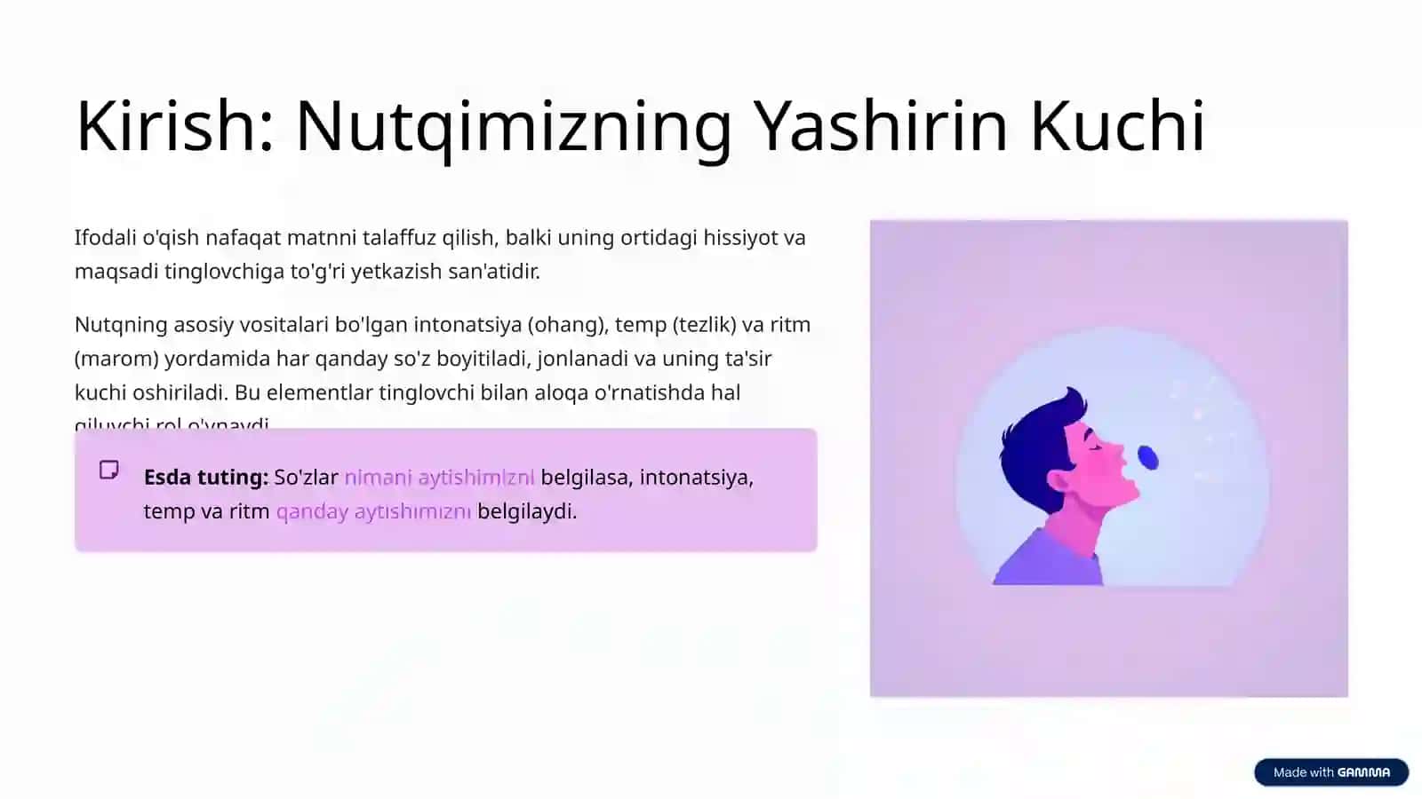 Intonatsiya, Temp, Ritm – Ifodali O'qishning Asosiy Vositalari 2