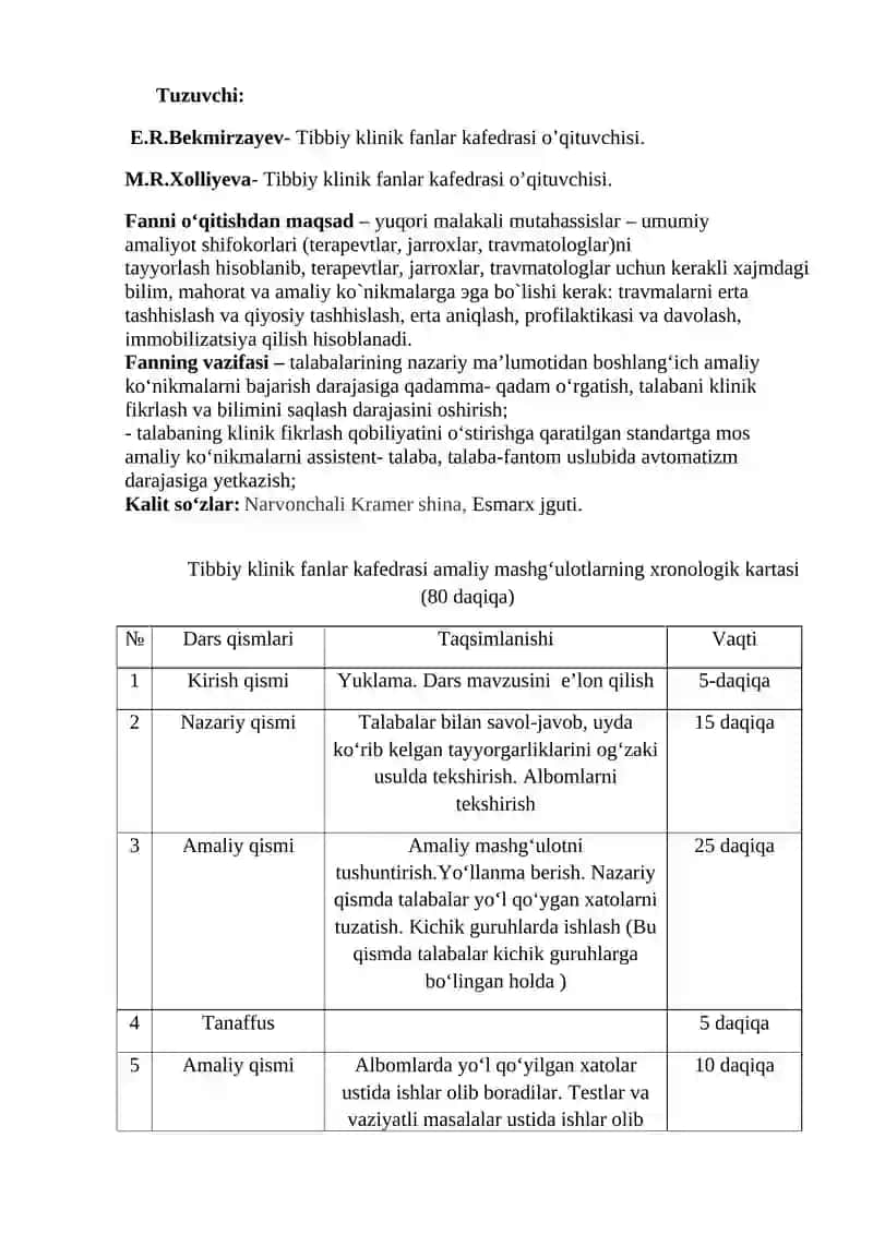 TERMIZ IQTISODIYOT VA SERVIS UNIVERSITETI TIBBIY KLINIK FANLAR KAFEDRASI 2