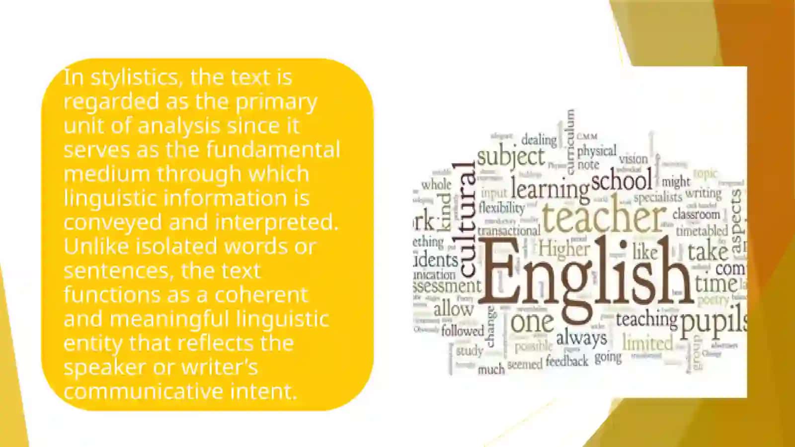 Text as a subject of stylistic study. The notion of the text and its characteristics 2