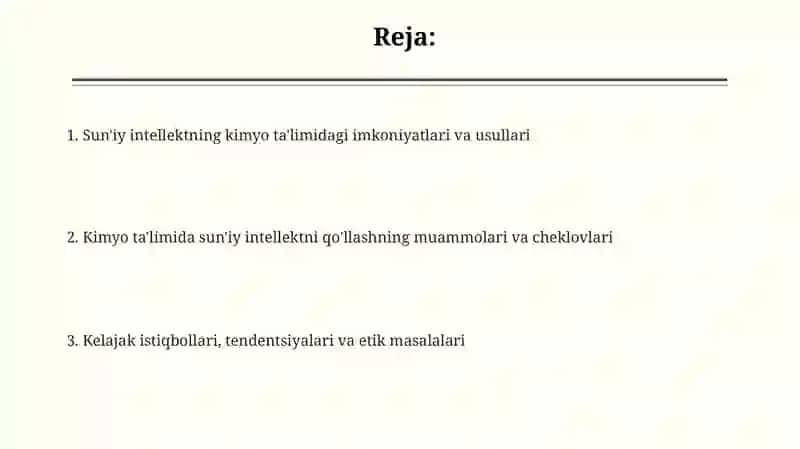 Sun'iy intellektning kimyo ta'limida qo'llanilishining tarixiy rivojlanishi va imkoniyatlari 2