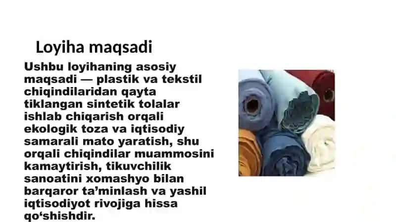 Ushbu loyiha maqsadi 2
