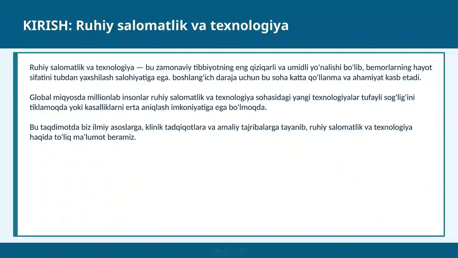 Ruhiy salomatlik va texnologiya 2