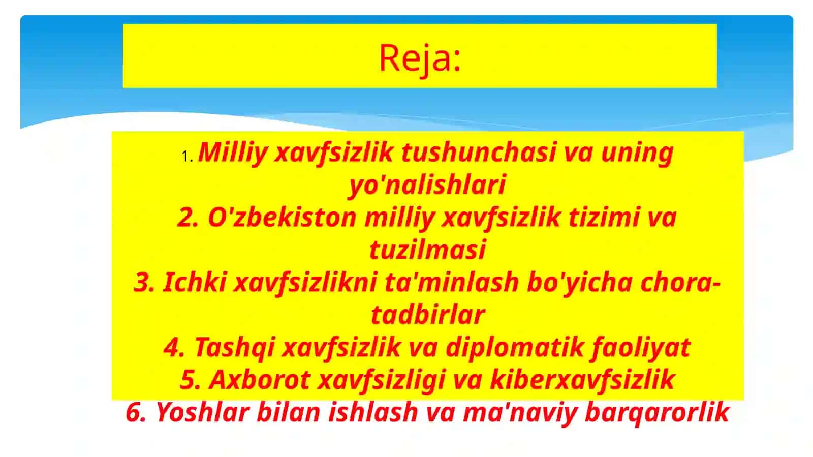 Milliy Xavfsizlik va Diplomatiya 2