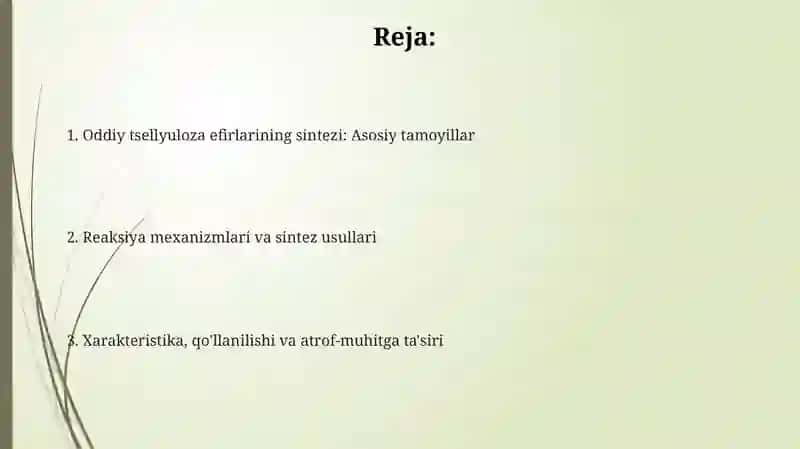 Sellyulozani oddiy efirlarini olish 2