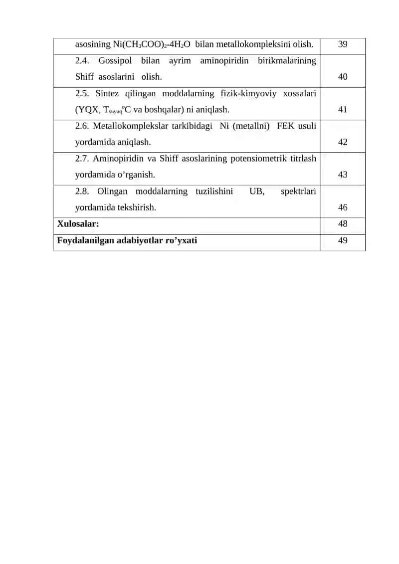 Aminopiridinlar asosida Gossipolning yangi hosilalari sintezi 2