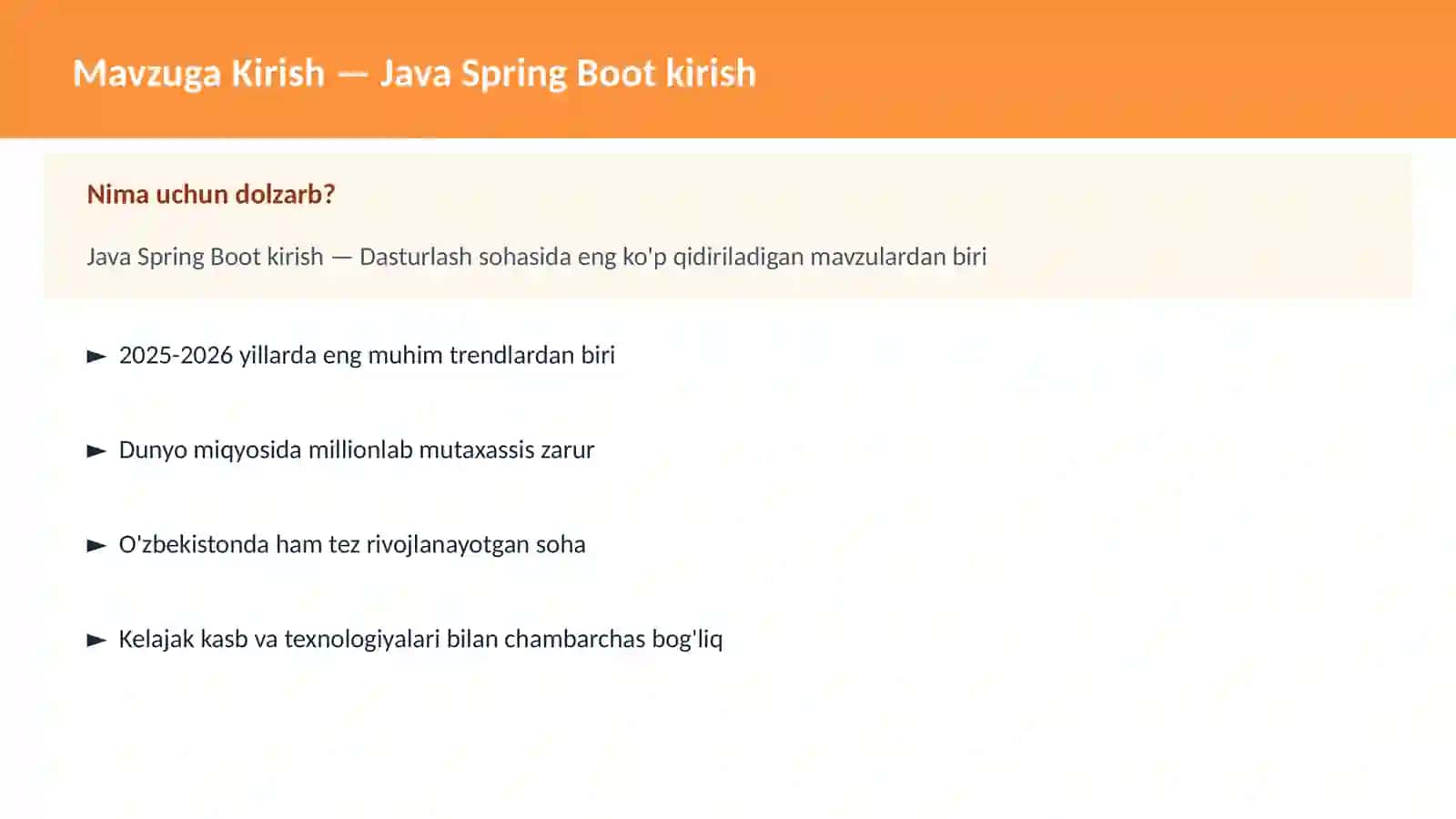 Java Spring Boot kirish 2