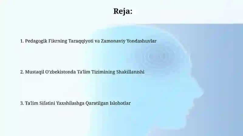 Mustaqil O'zbekistonda ta'lim va pedagogik fikr taraqqiyoti 2