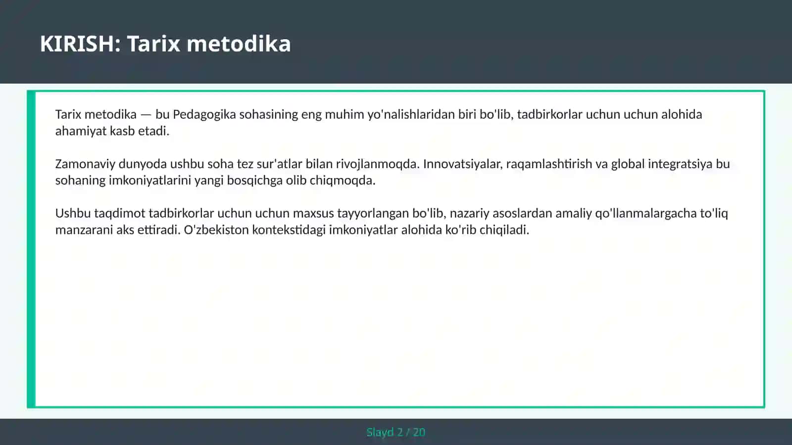 Tarix metodika 2