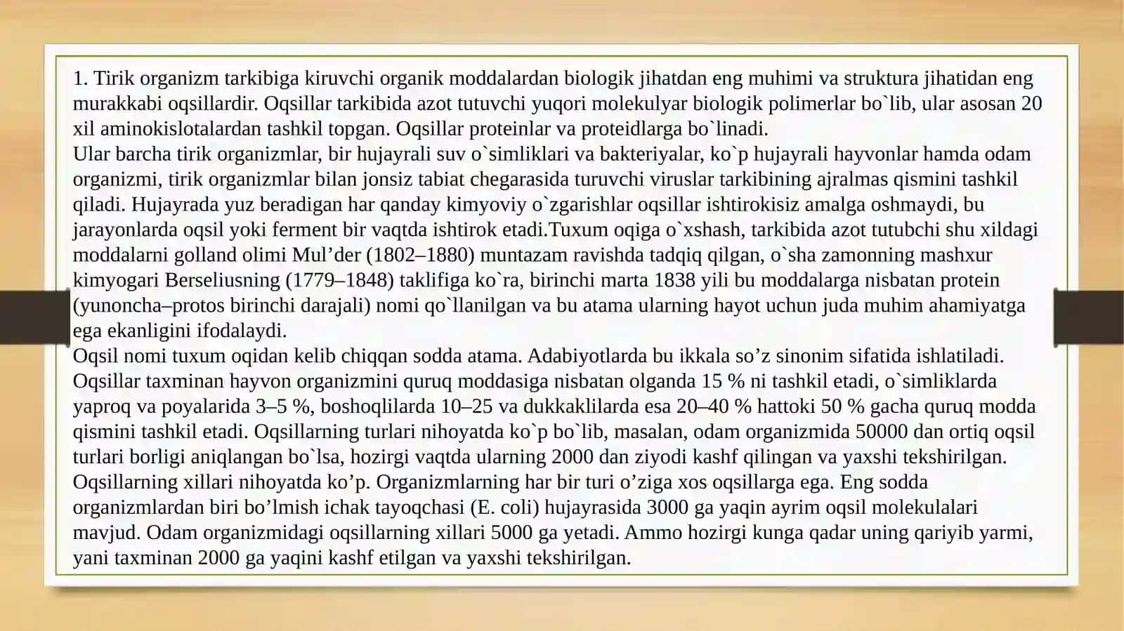 Oqsillar denaturatsiyasi va uning biologik ahamiyati 2