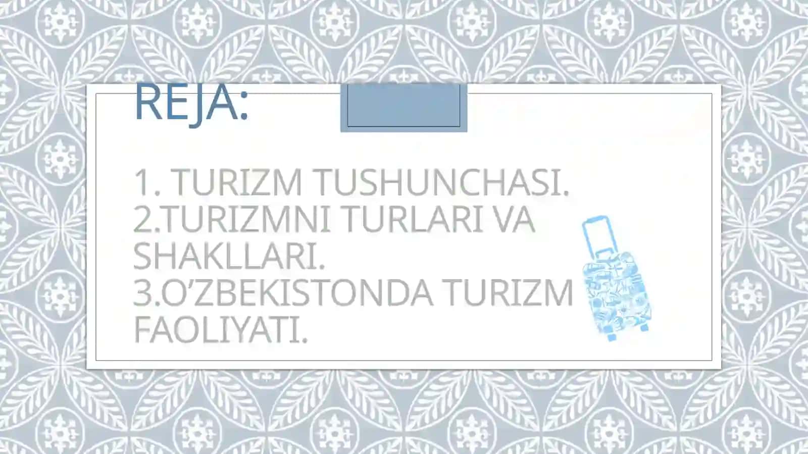 Mustaqil o’zbekistonda turizm soxasining rivojlanishi 2