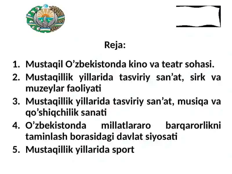 Mustaqillik yillarida O‘zbekistonning ma’naviy va madaniy taraqqiyoti 2