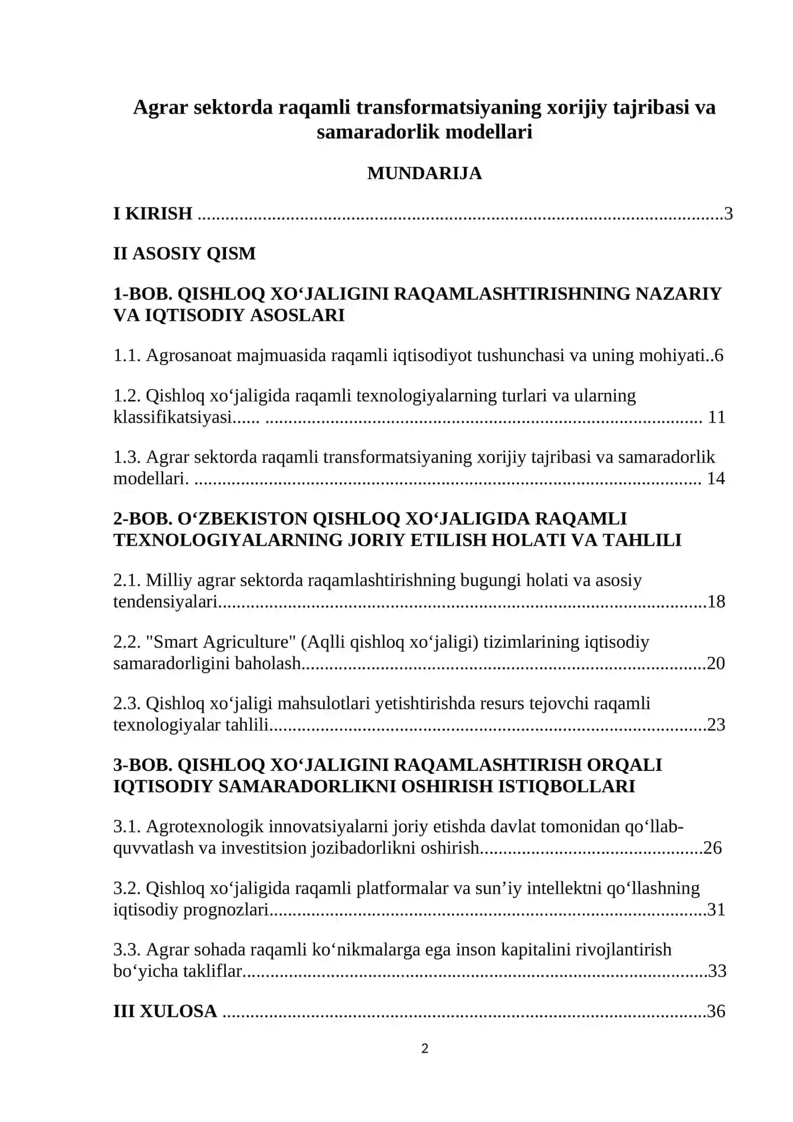 Agrar sektorda raqamli transformatsiyaning xorijiy tajribasi va samaradorlik modellari 2