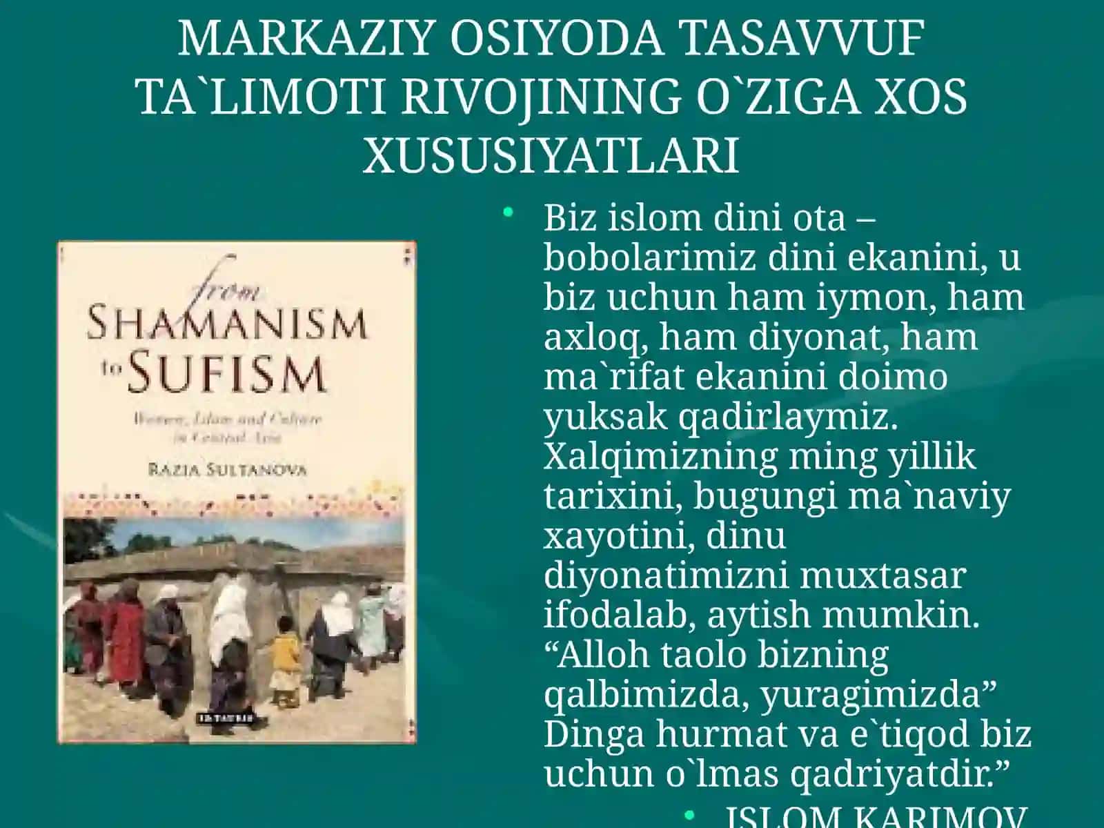 TASAVVUFTA`LIMOTI RIVOJINING O`ZIGA XOS XUSUSIYATLARI 2