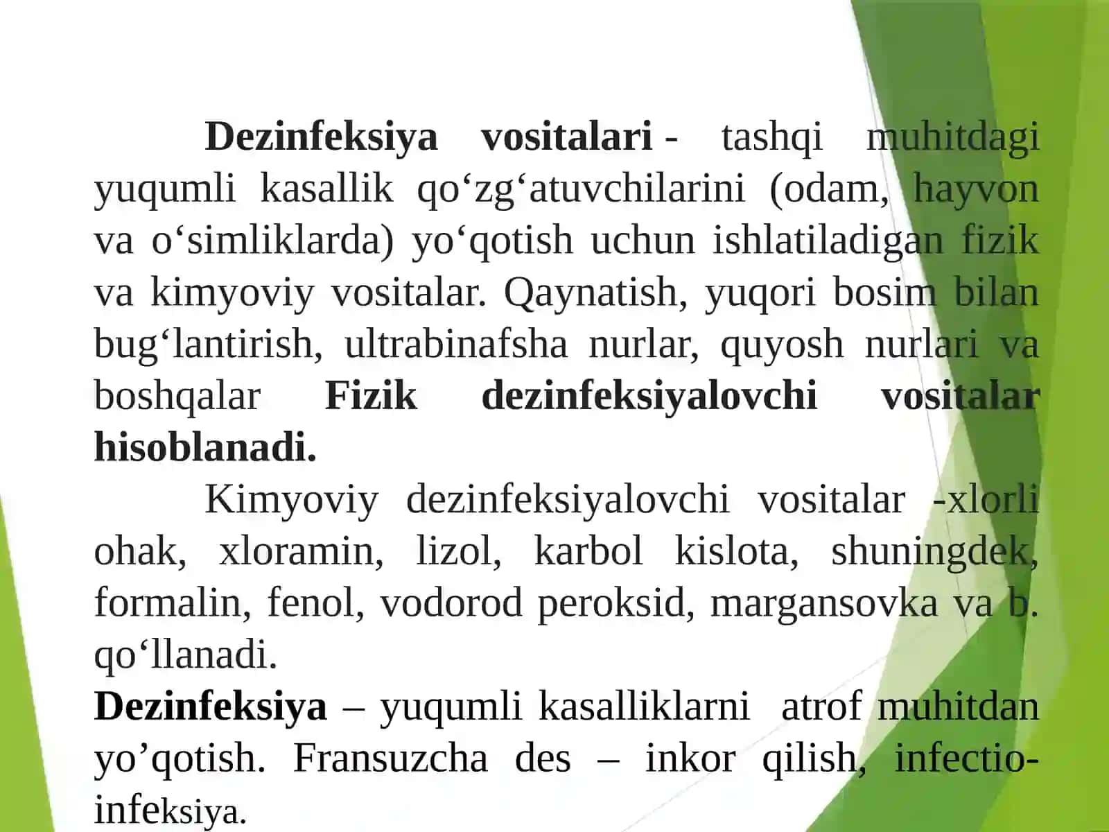 Dezinfeksiyalovchi moddalar 2