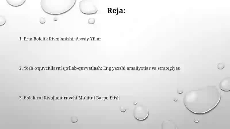 Erta Bolalik Rivojlanishi: Asosiy Yillar 2