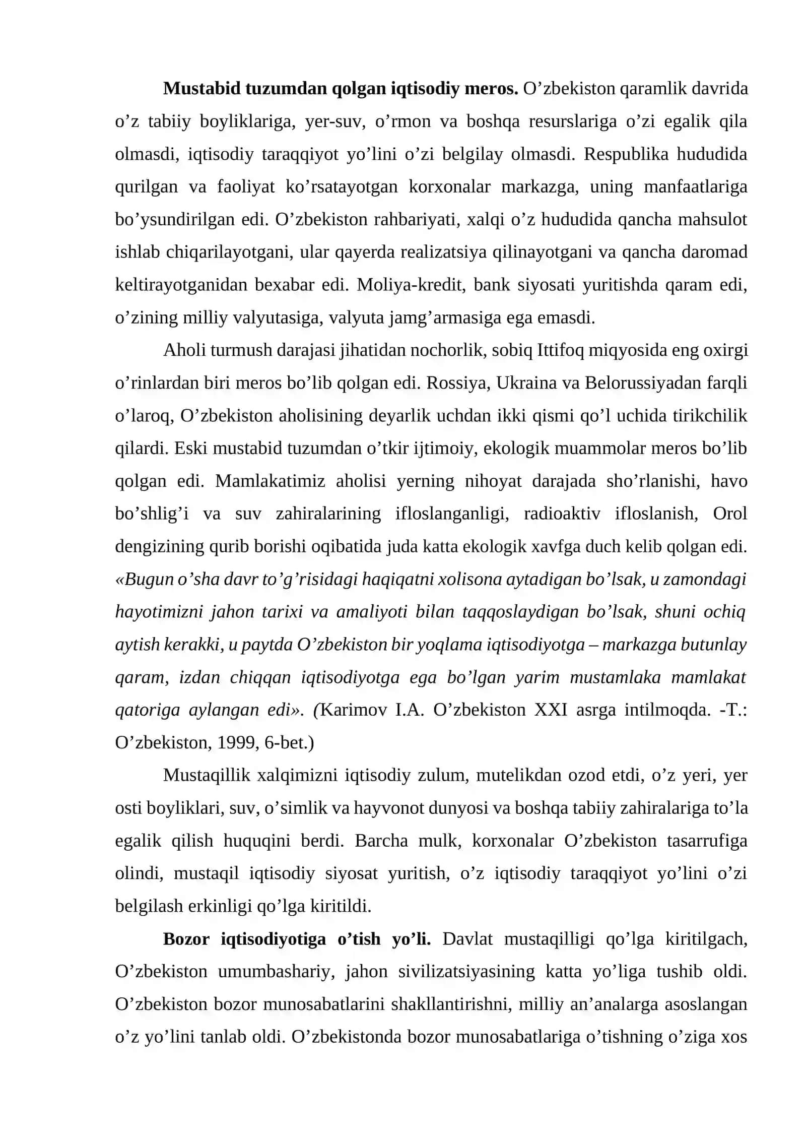 O'zbekistonning iqtisodiy, ma'naviy-madaniy taraqqiyoti 2