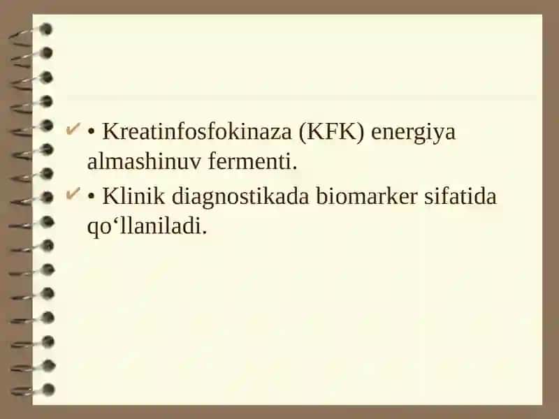Kreatinfosfokinazaning izoshakllari va ularni aniqlashning klinik ahamiyati 2