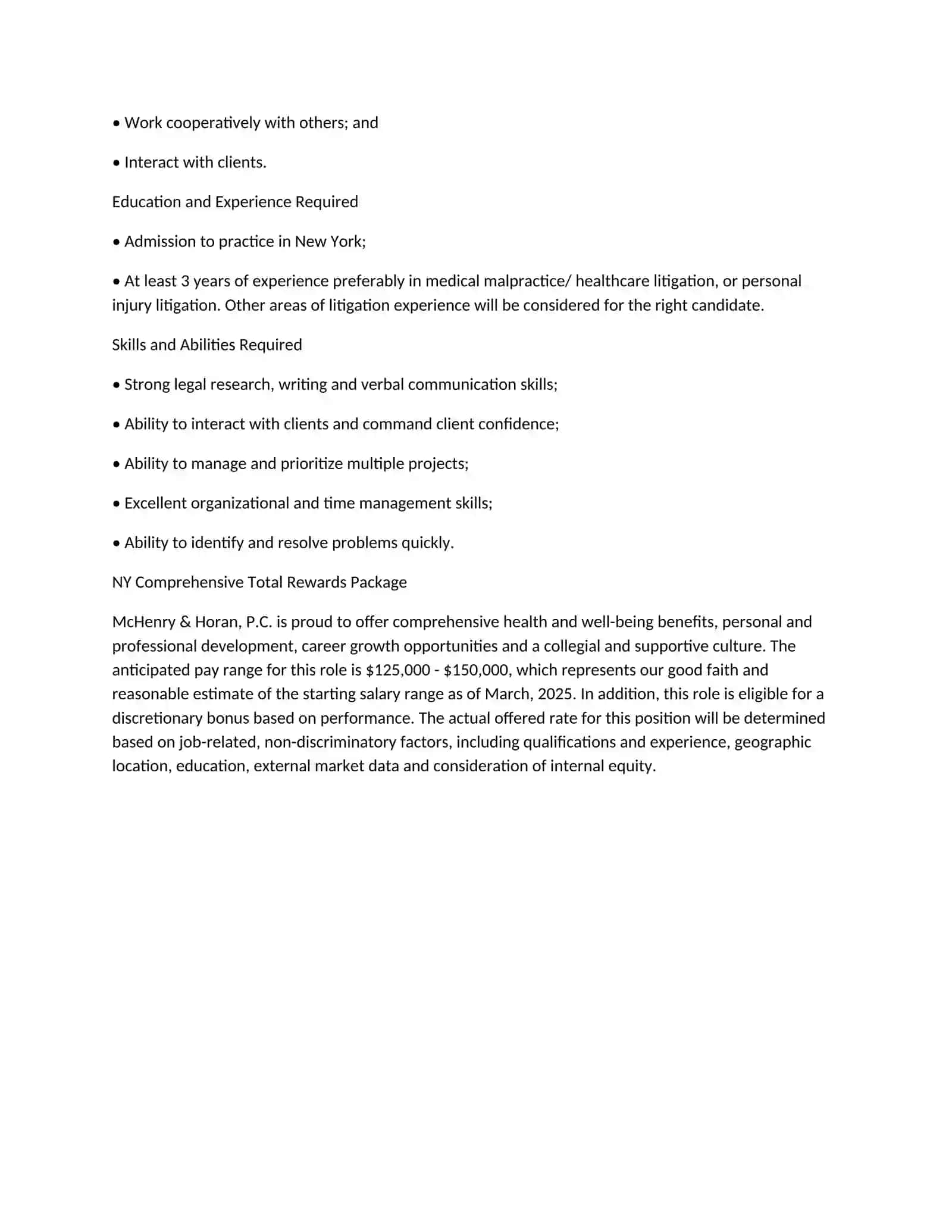 Associate Attorney - Medical Malpractice Defense 2