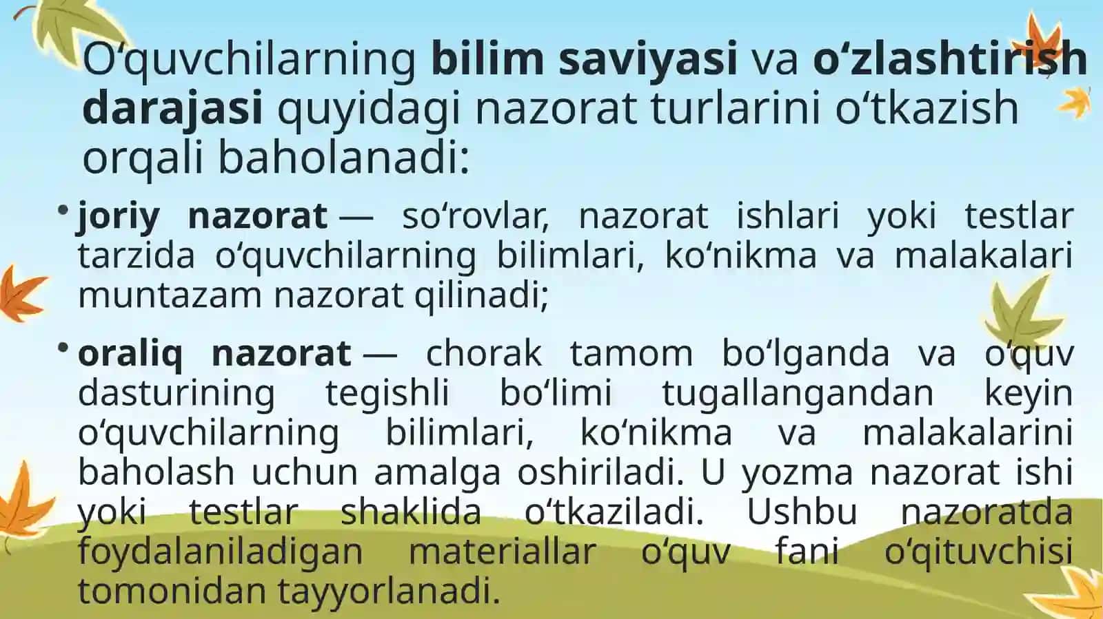 O’QUVCHILAR BILIMINI O’ZLASHTIRISH SAMARADORLIGINI ANIQLASH METODI 2