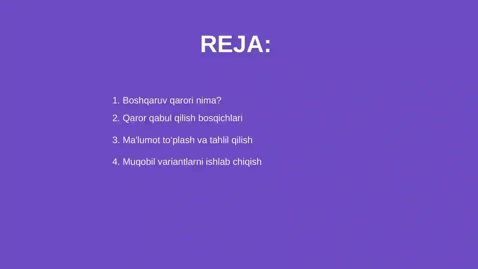 Boshqaruv qarorlarini qabul qilish 2