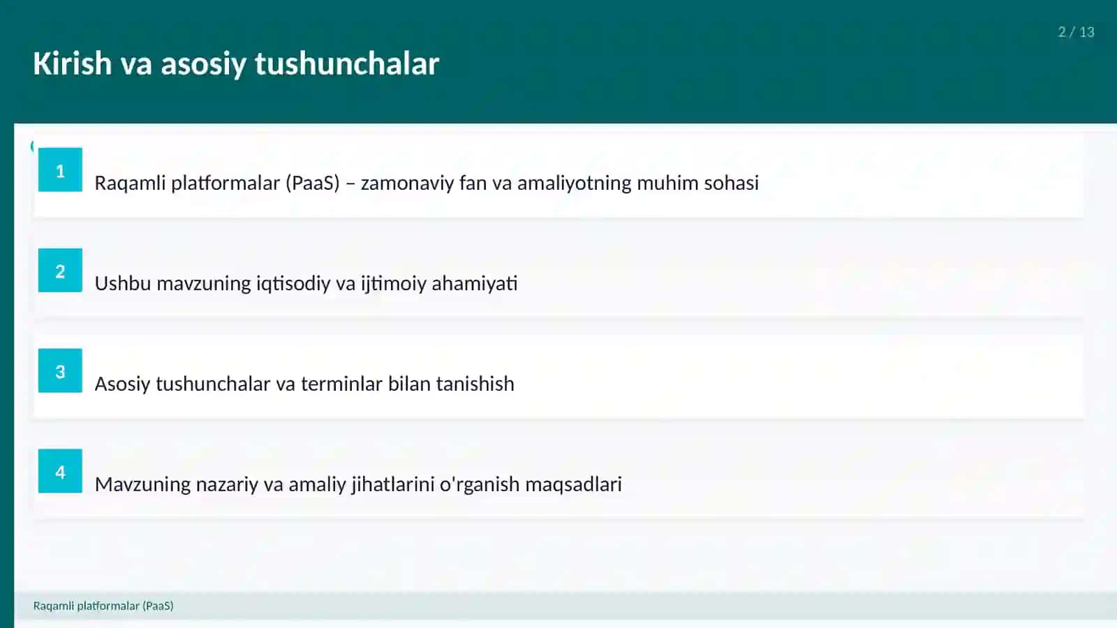 Raqamli platformalar (PaaS) 2