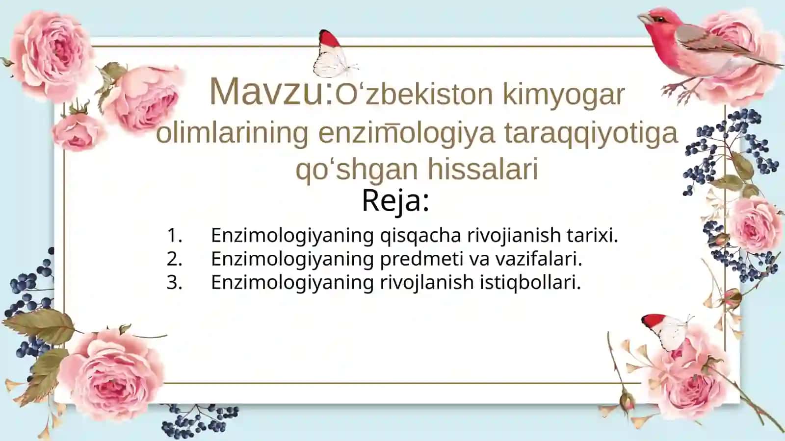 Oʻzbekiston kimyogar olimlarining enzimologiya taraqqiyotiga qoʻshgan hissalari 2
