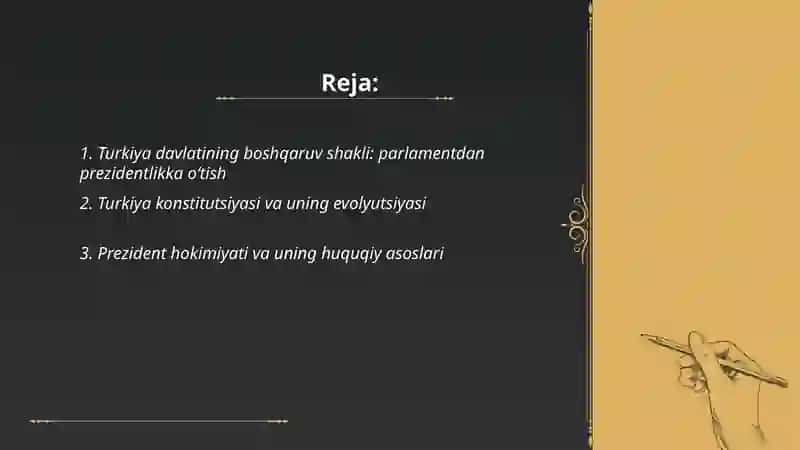 Turkiya davlatinig boshqaruv shakli siyosiy tuzumi va huquqi 2
