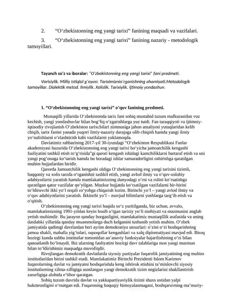 O‘zbekistonning eng yangi tarixi 2
