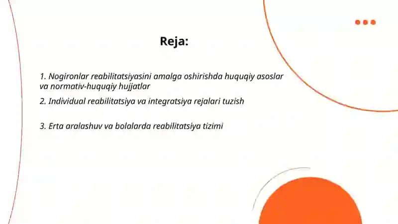 Nogironlar reabiltatsiyasi amalga oshirish 2