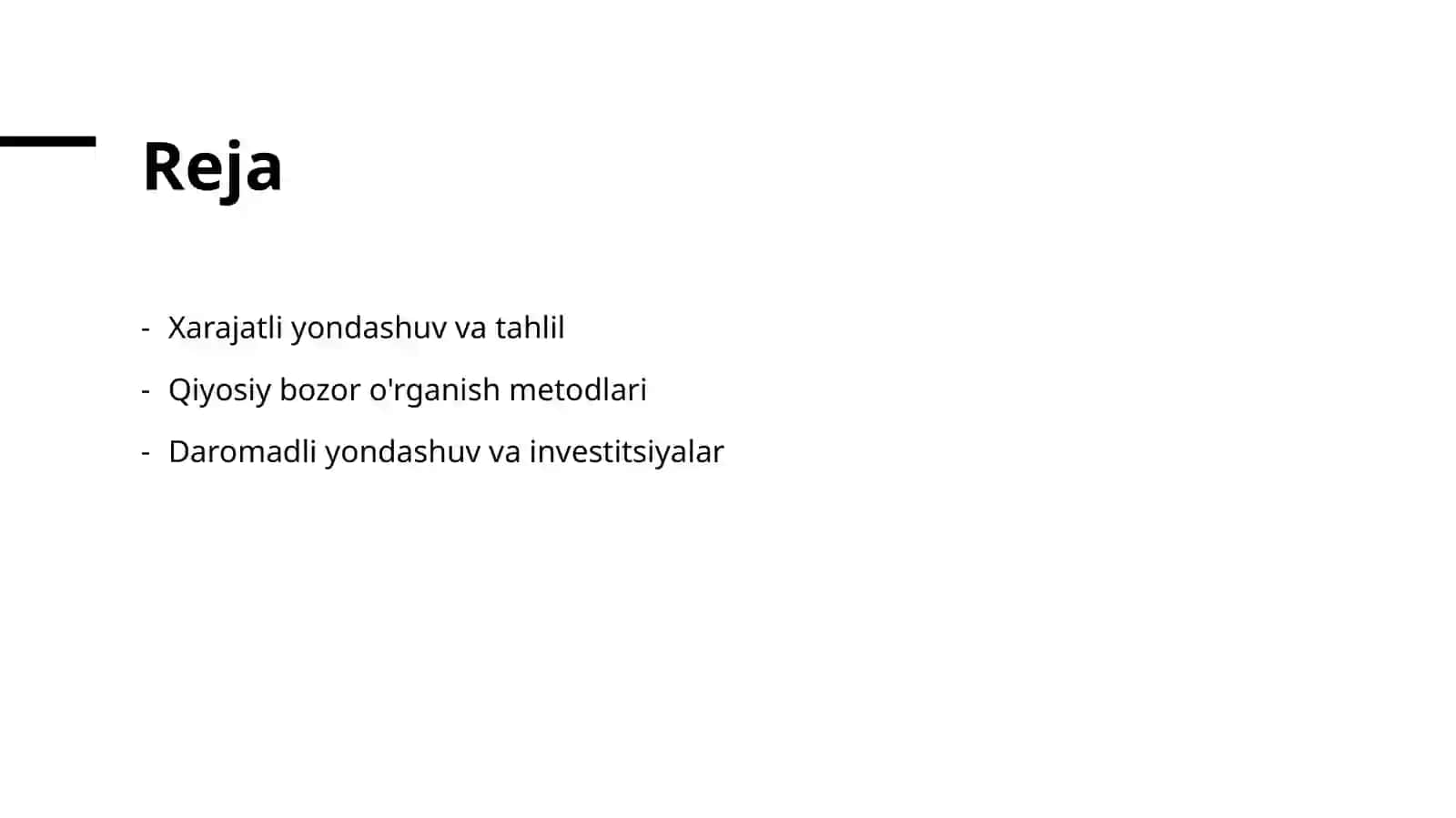 Xarajatli yondashuv 2