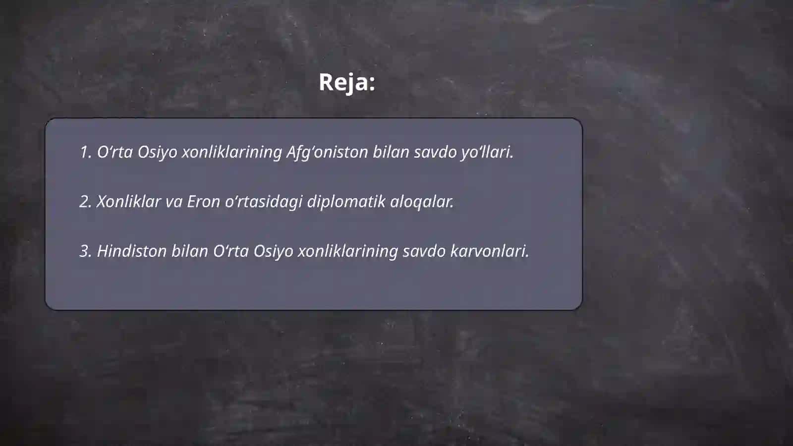 Oʻrta Osiyo xonliklarining savdo-diplomatik munosabatlari 2