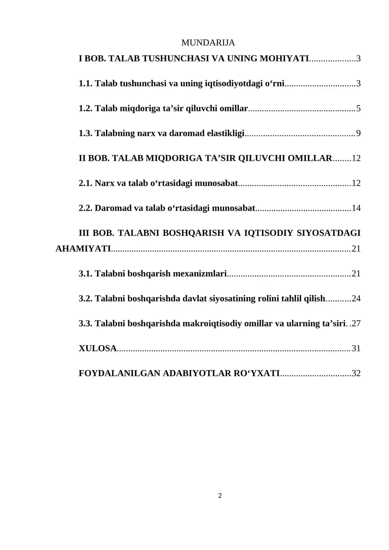 Talab tushunchasi,talab miqdoriga ta'sir qiluvchi omillar 2