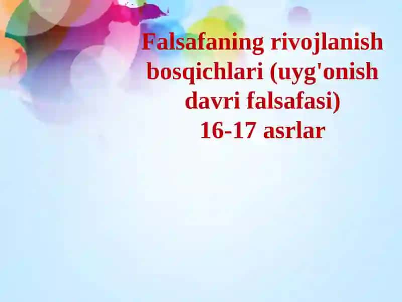 Falsafa fanidan tayyorlagan Prezentatsiya 2