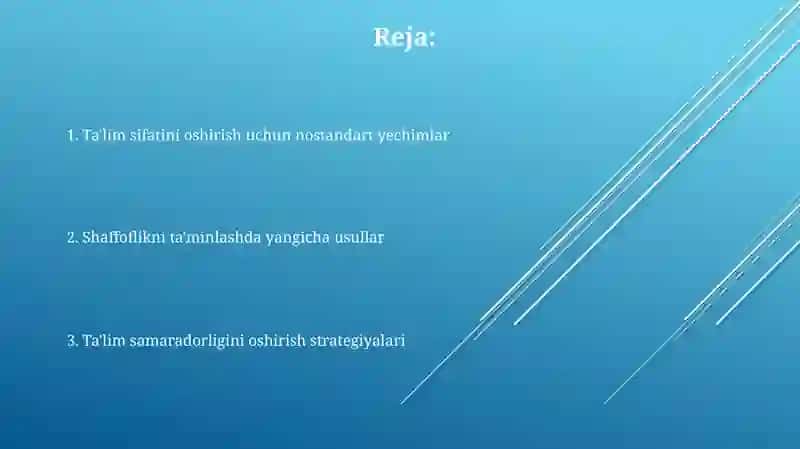 Nostandart yechimlar ta'lim sifatini yaxshilash 2