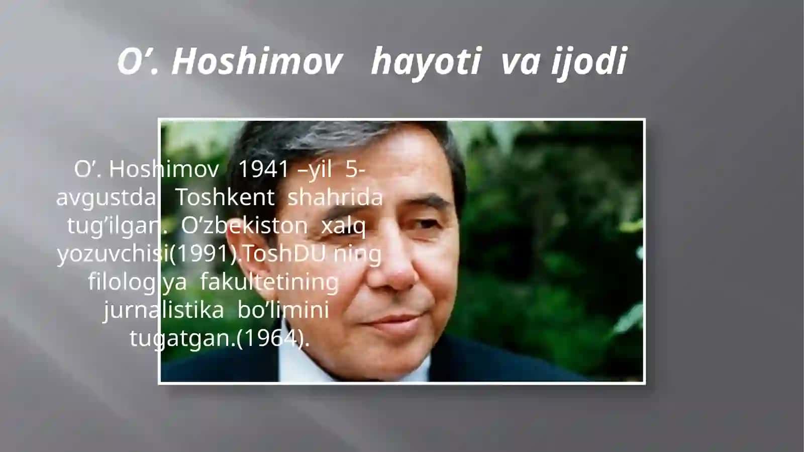 O’tkir ho’shimovning “dunyoning ishlari” qissasi 2