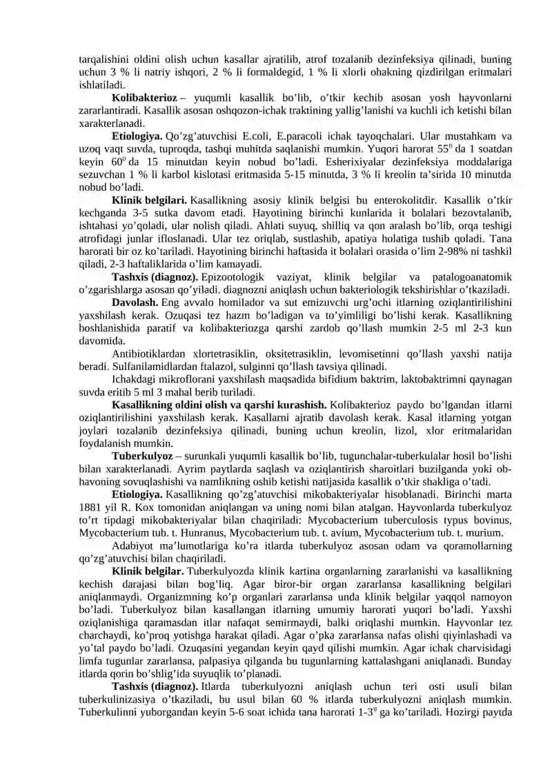 XIZMAT HAYVONLARIDA BAKTERIYALAR KASALLIKLARINING DIAGNOSTIKASI VA DAVOLASH 2