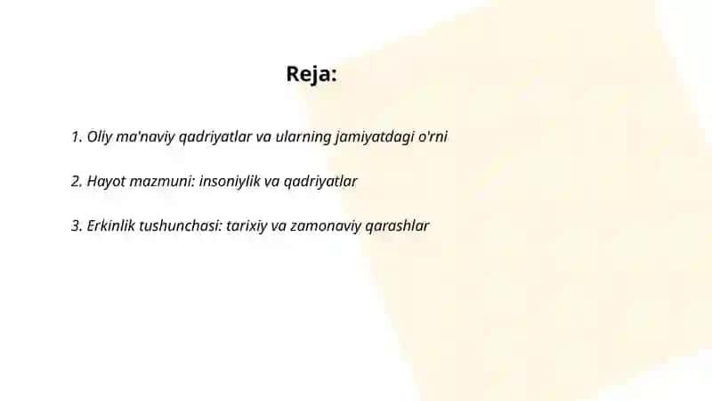 Oliy ma'naviy qadriyatlar 2