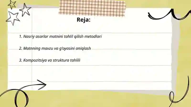 Nasriy asarlar matni ustida ishlash boʻyicha taqdimot 2