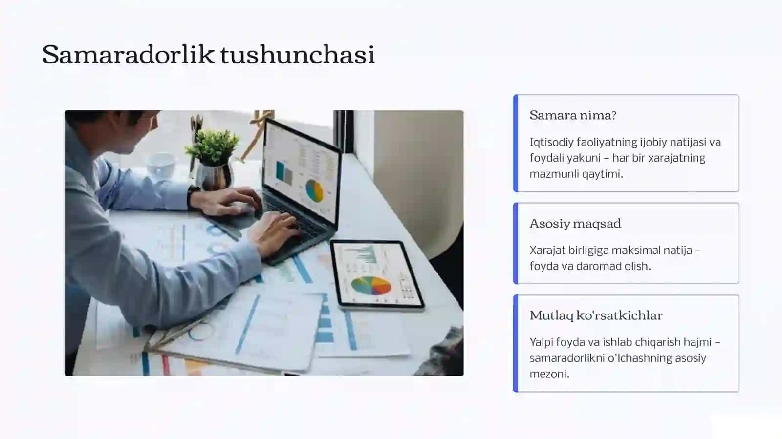 Iqtisodiy samaradorlik va uning ko'rsatkichlari 2